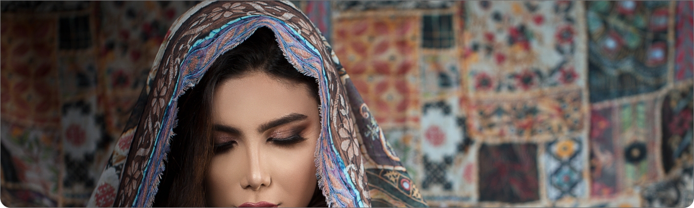 شال کنفی پولک دوزی شده